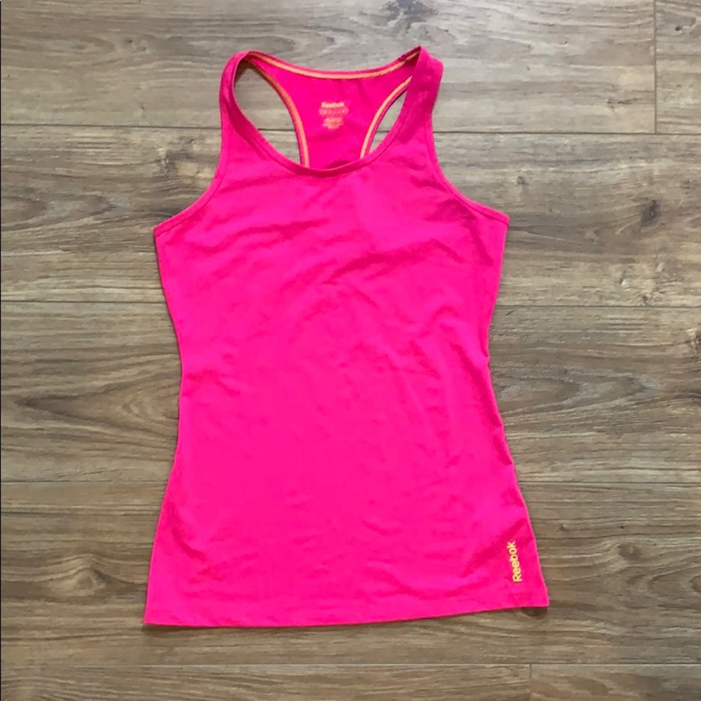 Pink Reebok workout tank top
